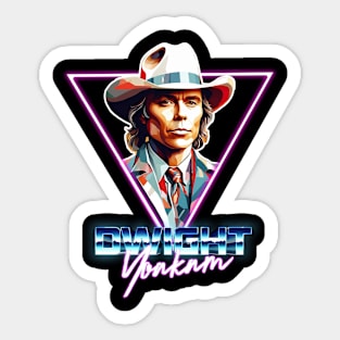 funny dwight yoakam neon shirt design Sticker